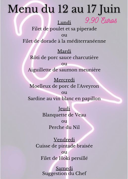 Coucou les flamants un petit creux une petite pause repas le plat du jour 9,90€t... 11 353628939 715982740537195 7247623926418436828 n